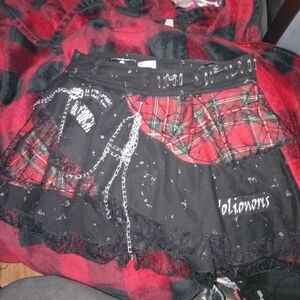 Stylish Red and Black Mini Skirt